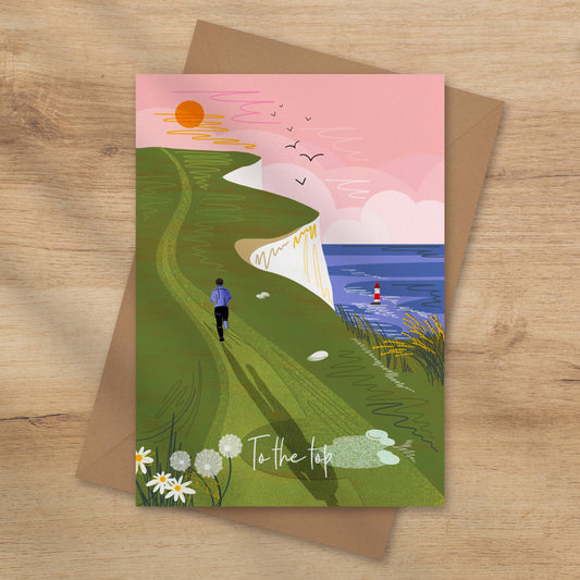To the top greeting card - running card runner