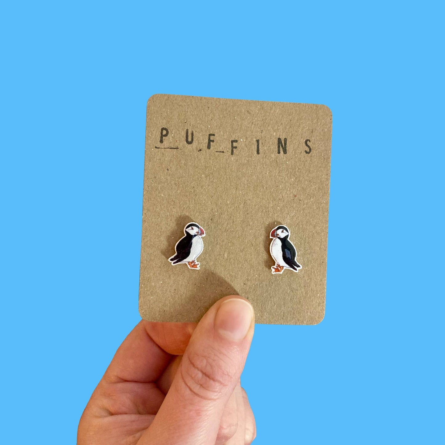RatBeanCat - Little puffin earrings