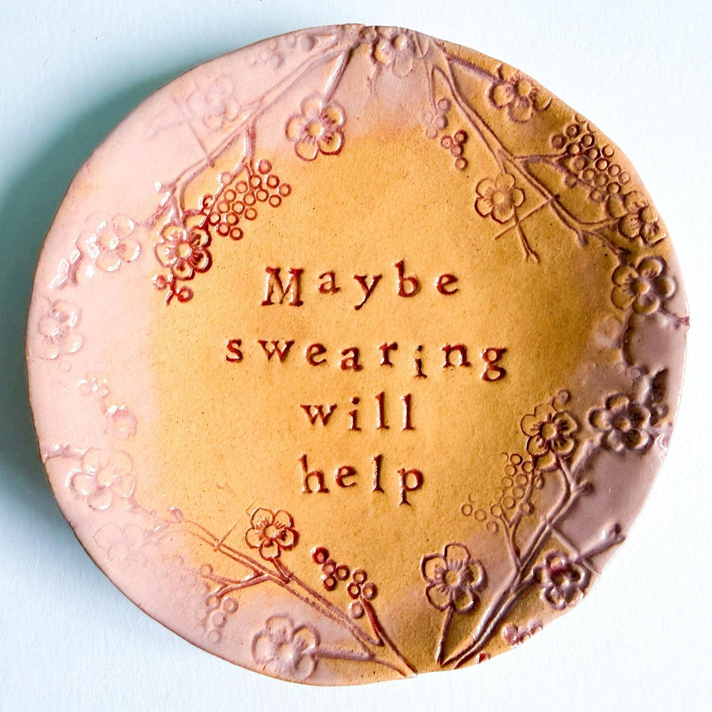 Maybe Swearing Will Help - trinket dish - ceramic