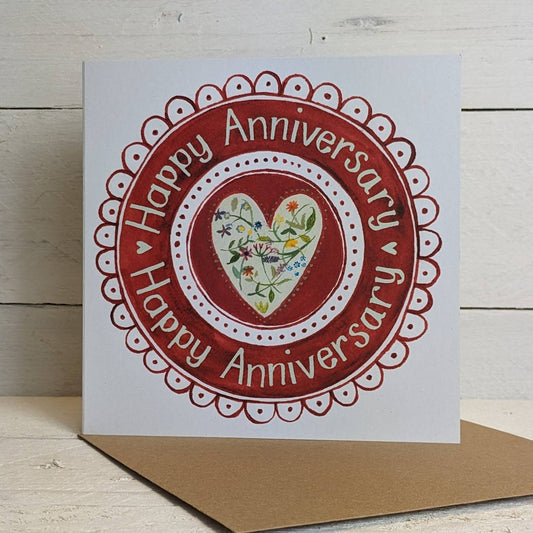 Driftwood Designs - Happy Anniversary Square Greetings Card