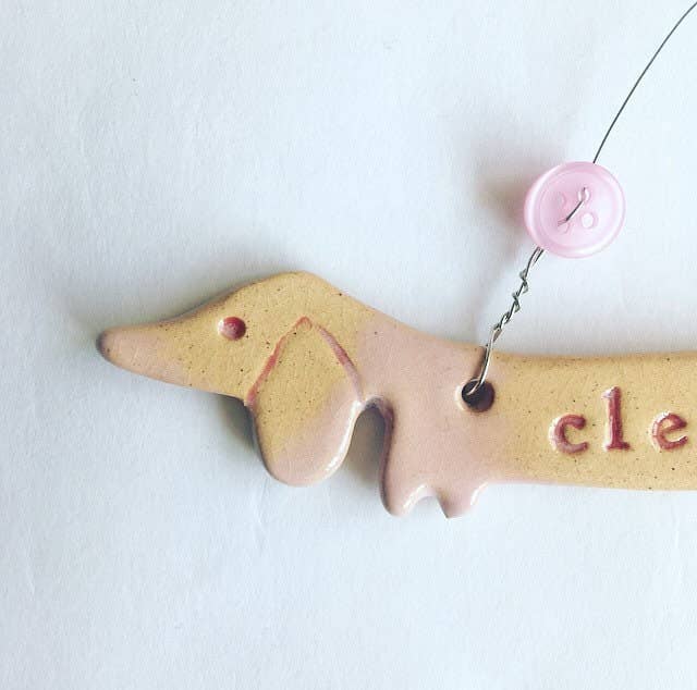 Clever Sausage Ceramic Dachshund Plaque Made in Wales