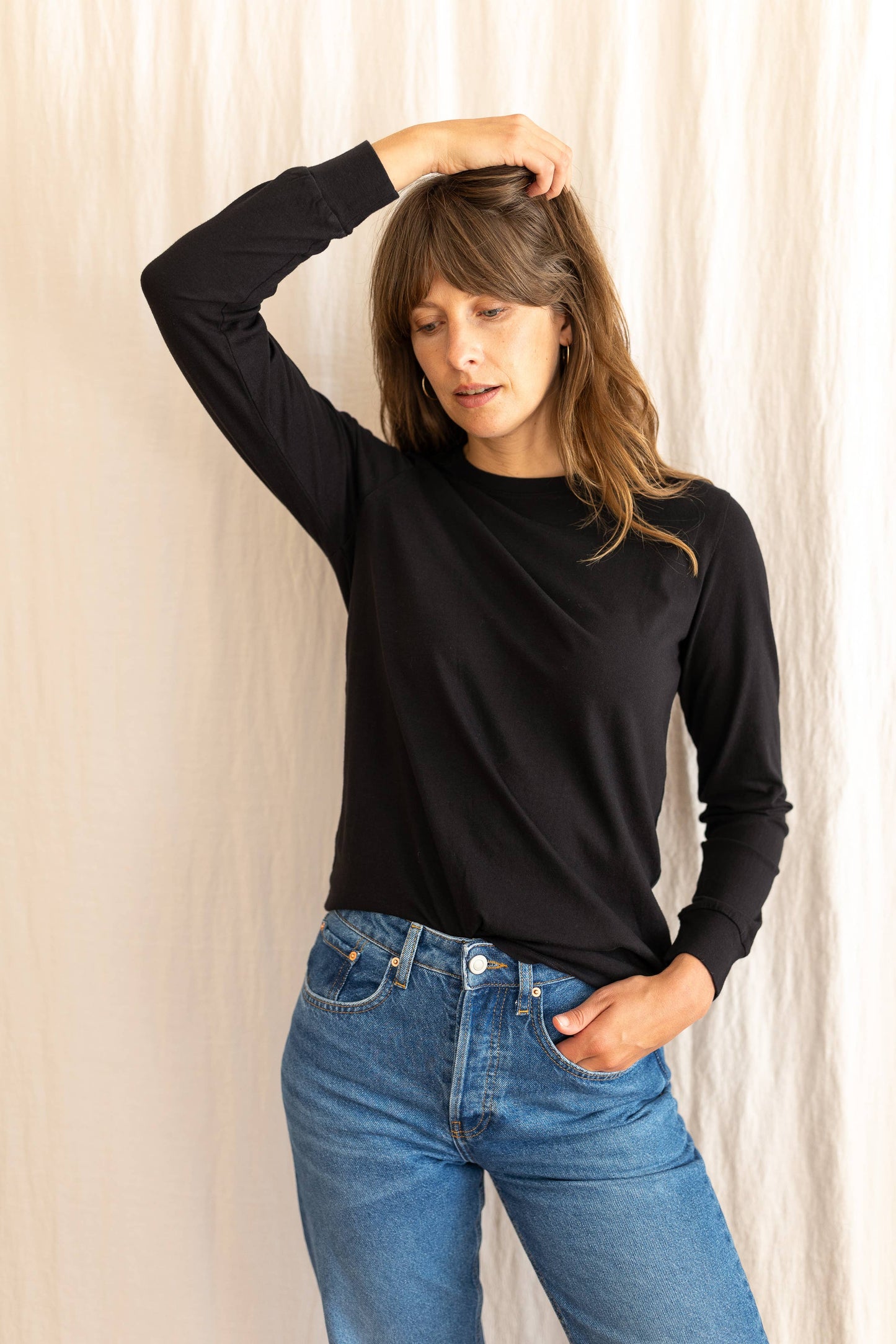 Ivy Audrey Organic Cotton Crew Black 100% Organic Cotton