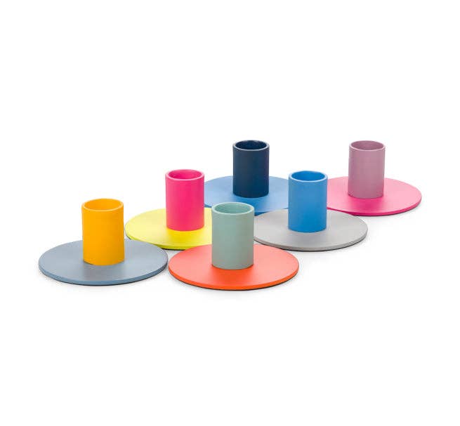 British Colour Standard - Small 4cm Two-Tone Metal Candleholders