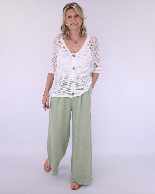 Cadenza - Linen and Cotton Blend Trousers