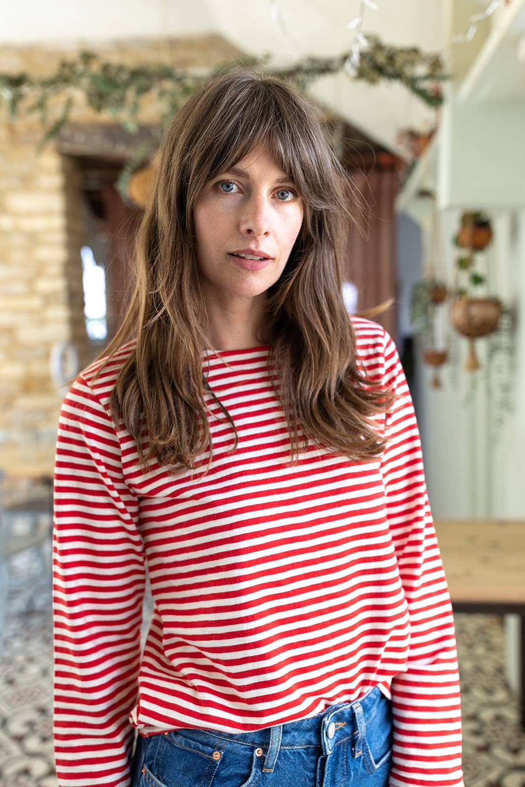 Ivy Sadie Slub Red/Ecru Stripe 100% Organic Cotton