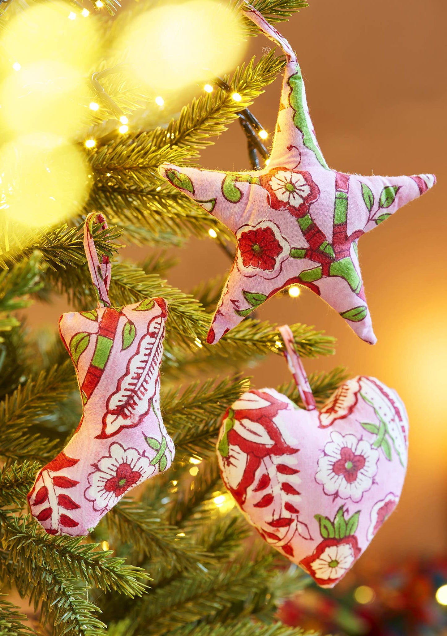 Namaste - Arana Floral Block Print Fabric Decorations