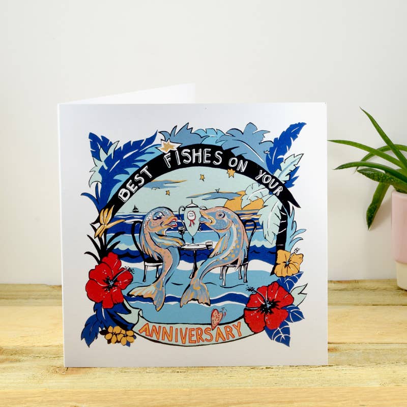 Port & Lemon - Anniversary Fishes Greetings Card