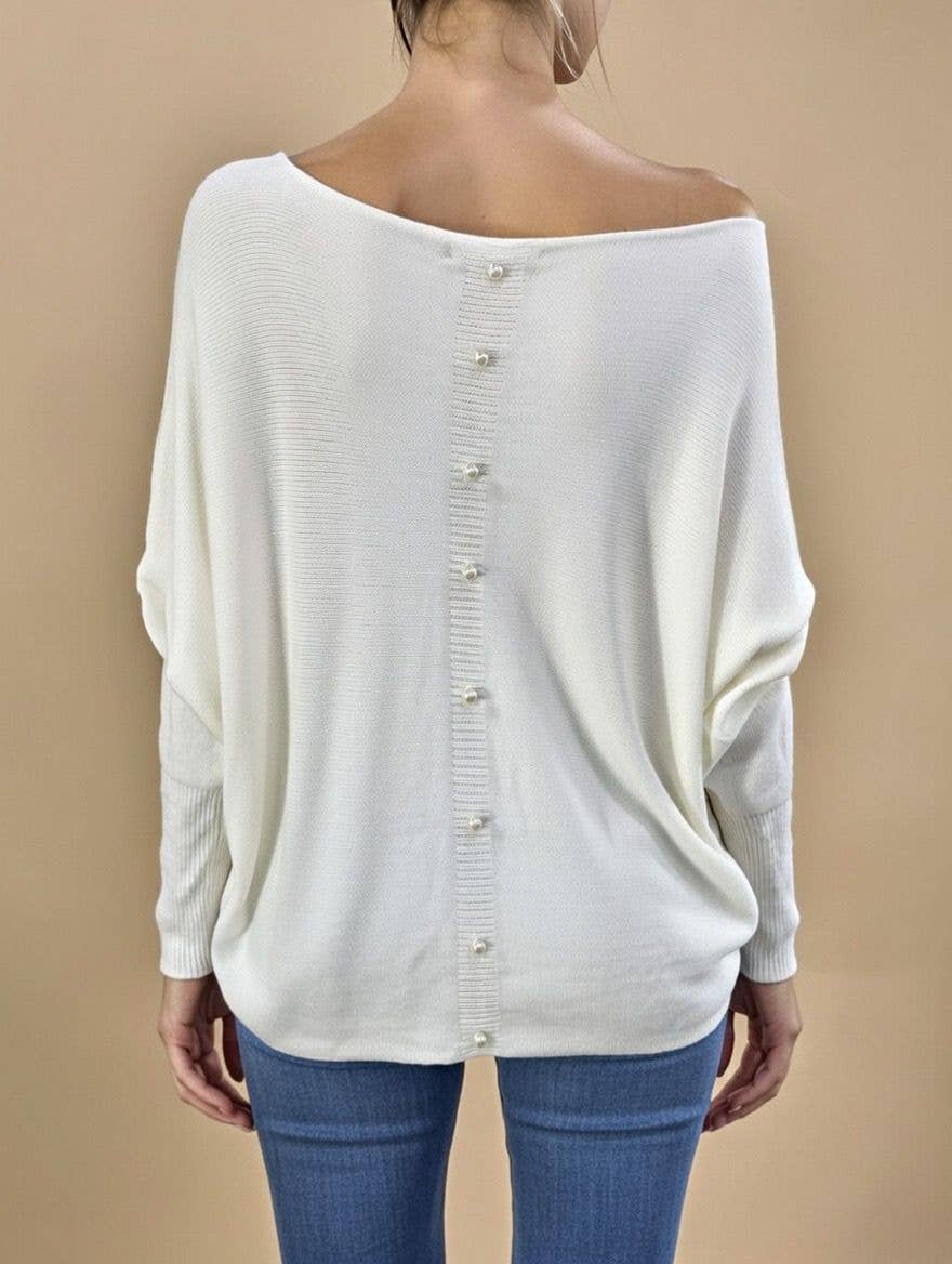 Pearl Back Batwing Knit