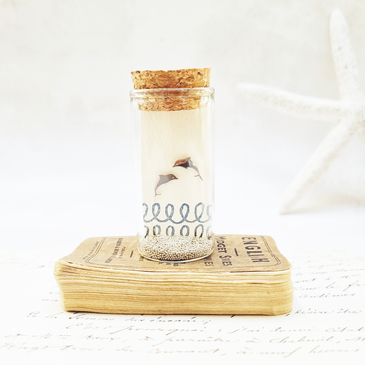 Zamsoe - Cute dolphin stud earrings in a bottle