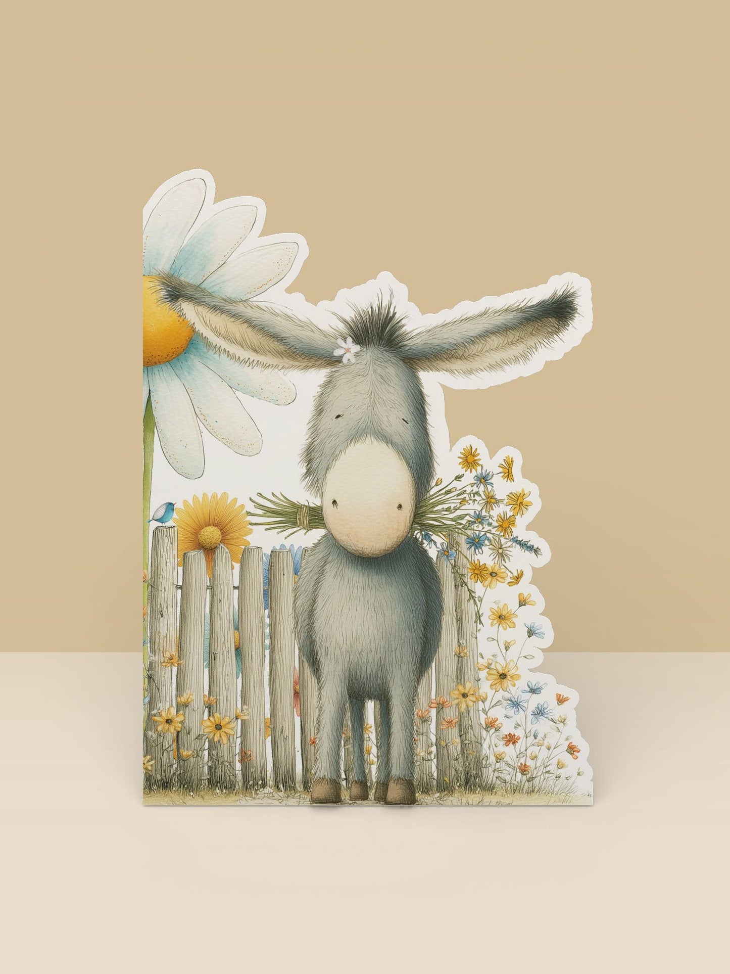 Farm Greeting Card, Die-cut: 'Daisy the Donkey'