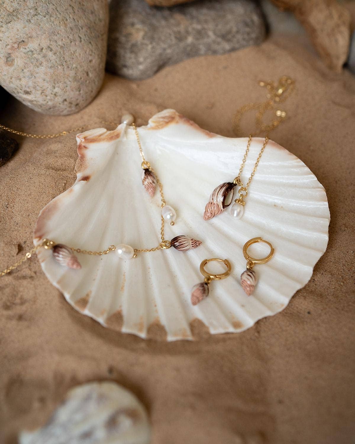 FABLE Sea Snail Shell Huggie Hoops