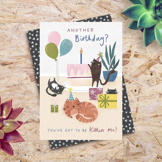 Cats - Kitten pun birthday card - Greetings card