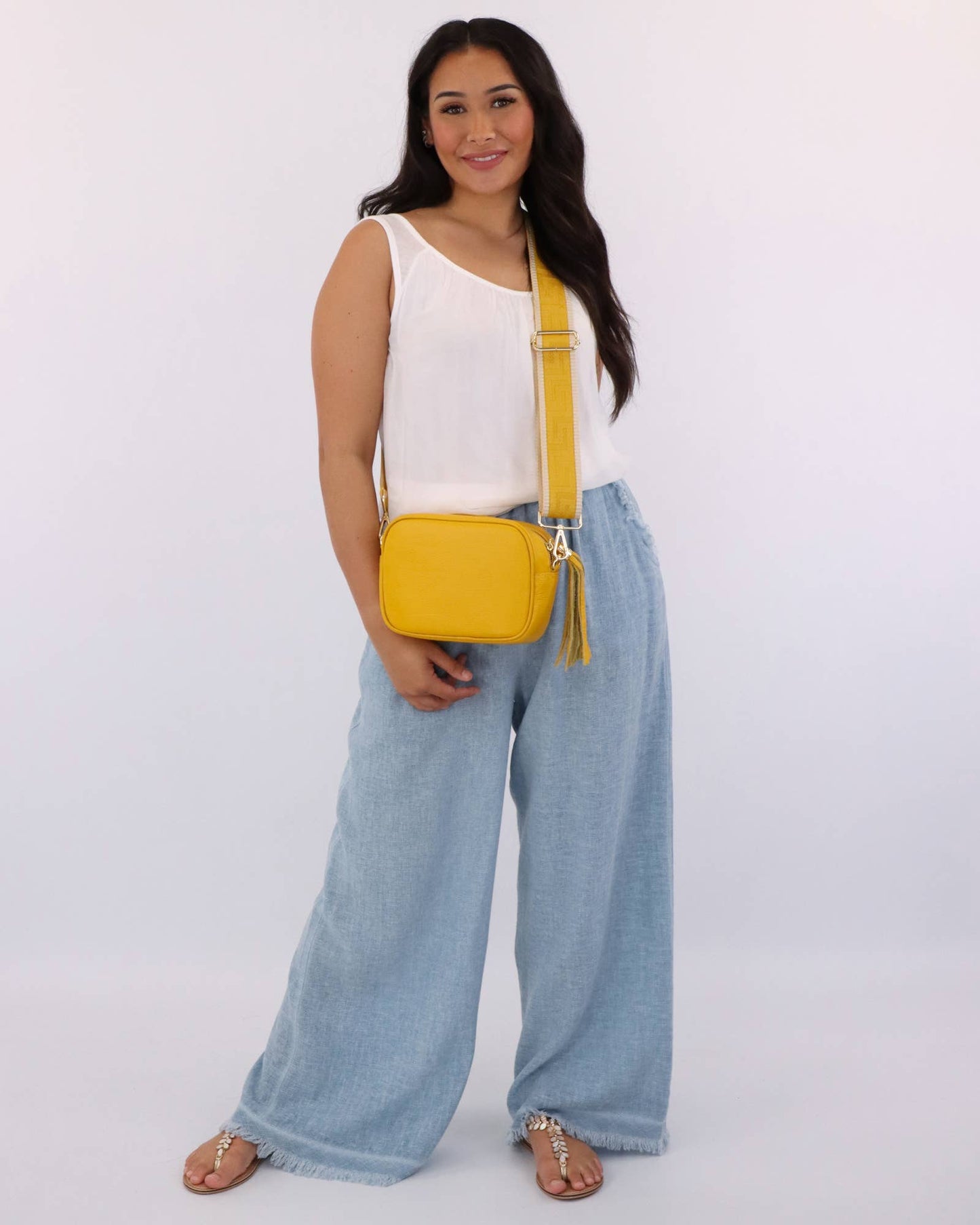 Cadenza Italy Ltd -  - Tassle Crossbody Leather Camera Bag