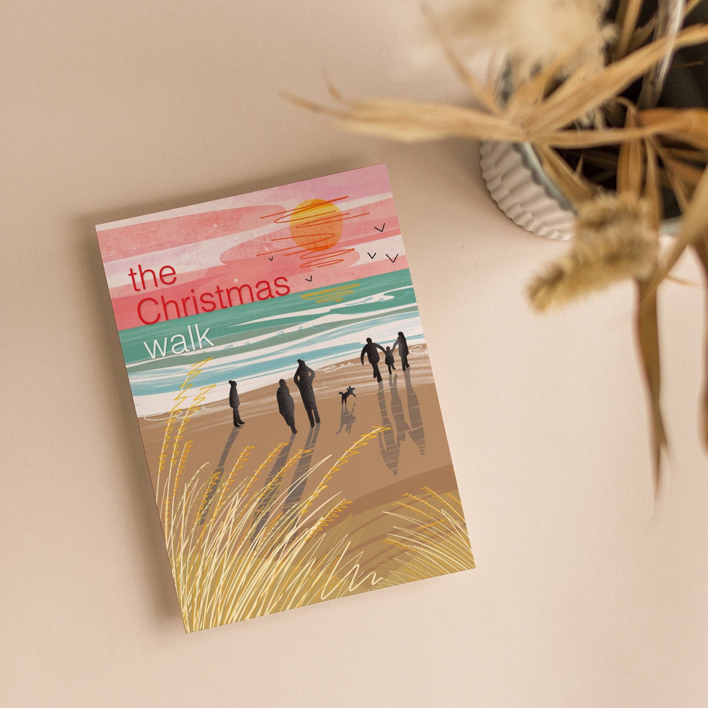 Onneke - The Christmas walk card - coastal Christmas family outdoors