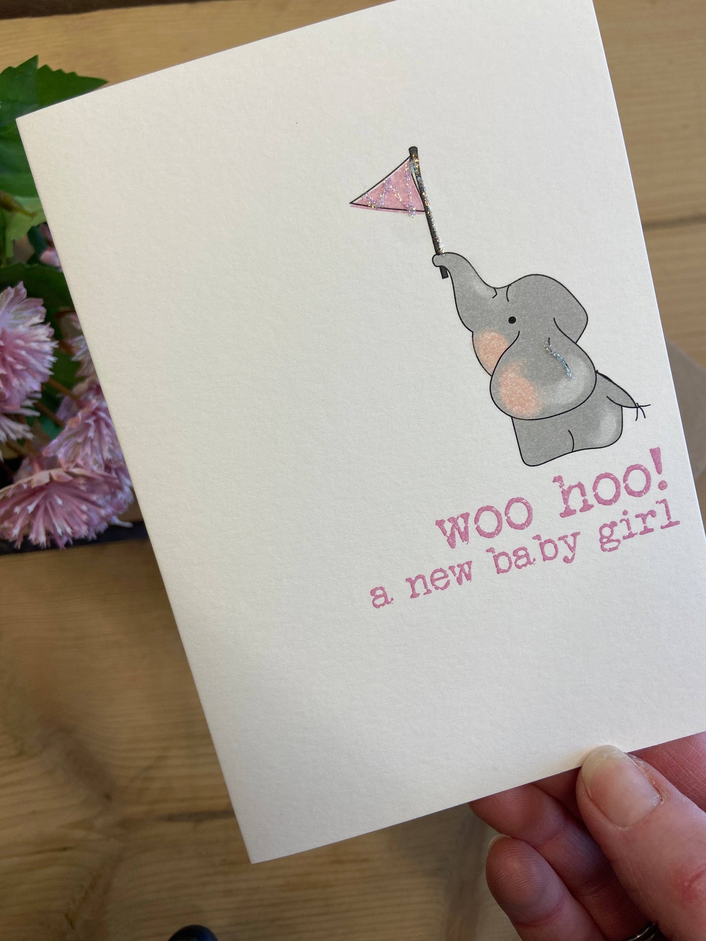 Woo Hoo - Baby Girl - Greetings Card