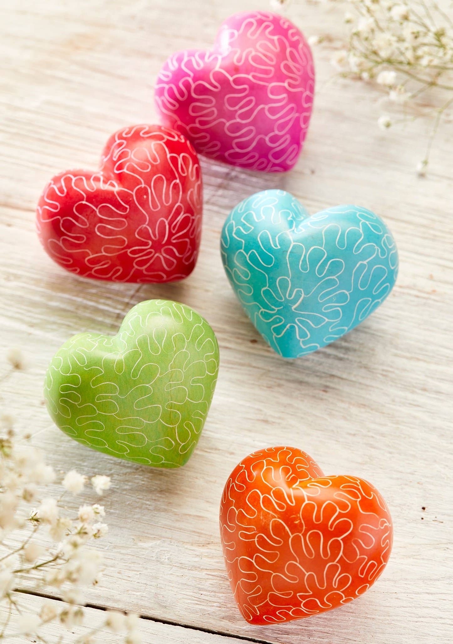 Namaste - Soapstone Decorated Heart Shaped Pebble
