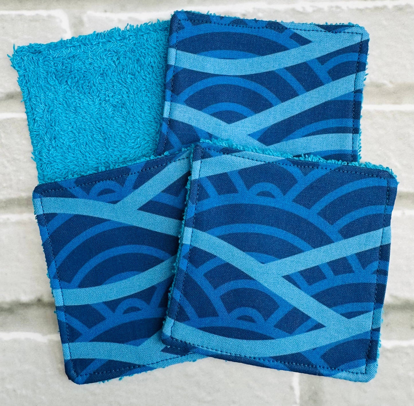 Jewells - 4 wash cloths Gold Sea Urchin or Turquoise Waves
