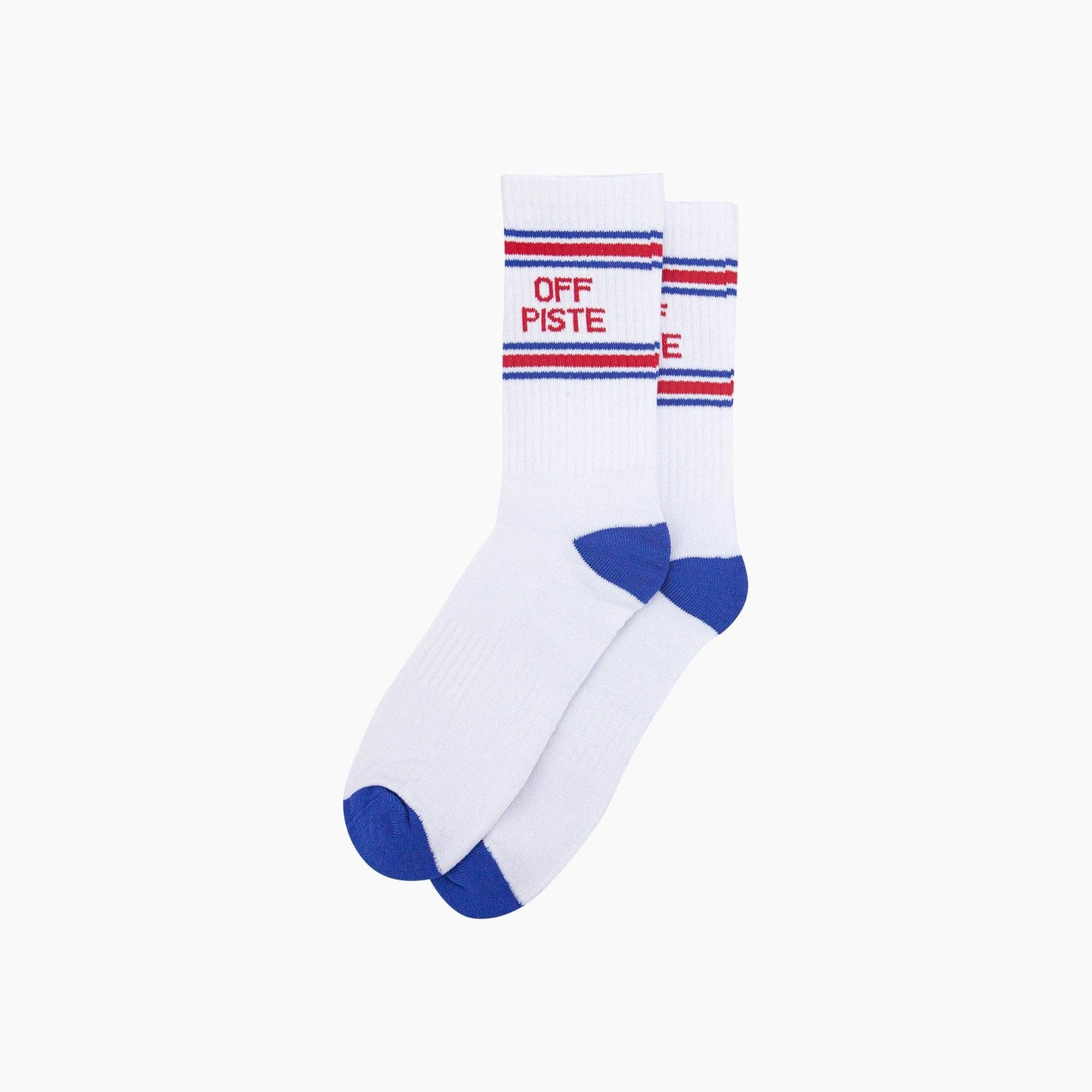 Off Piste Organic Cotton Sports Socks in White/Royal Blue