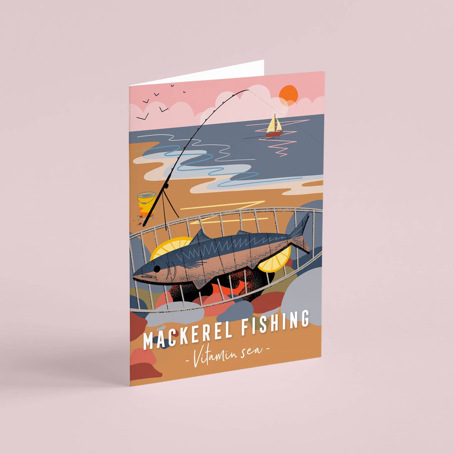 Onneke - Mackerel fishing coastal greeting card vitamin sea