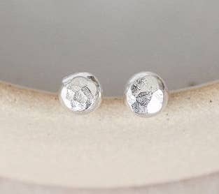 Sterling Silver Nugget Studs - Medium and Small