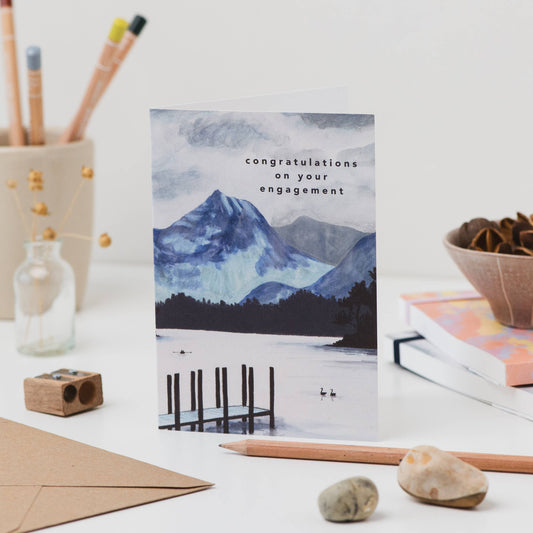 Joy Jen Studio - Lake District Mountain Engagement Card
