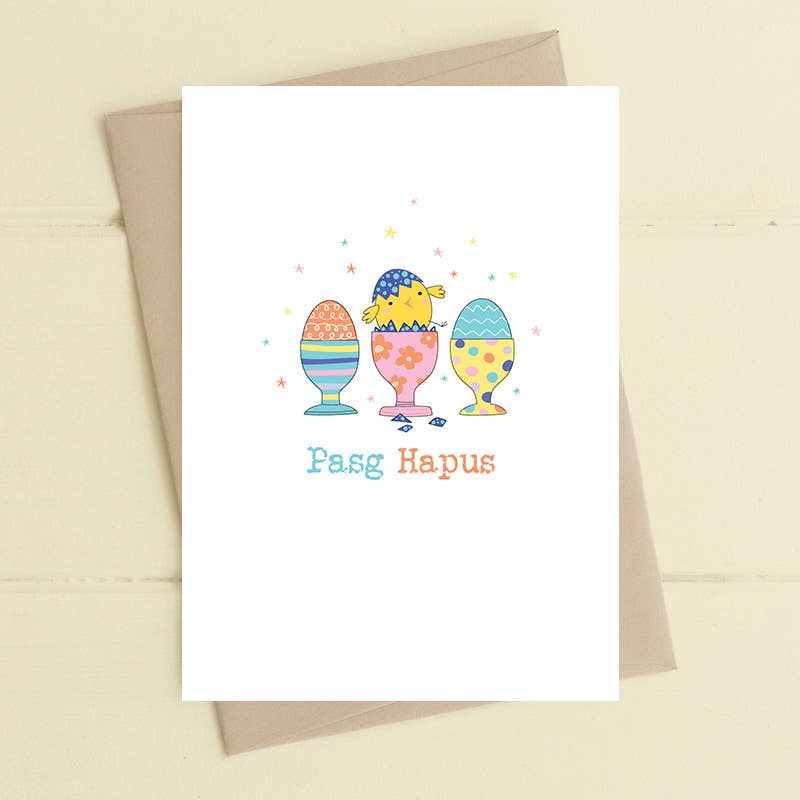 Dandelion Stationery - Pasg Hapus (Happy Easter) Egg cup chick WELSH Card
