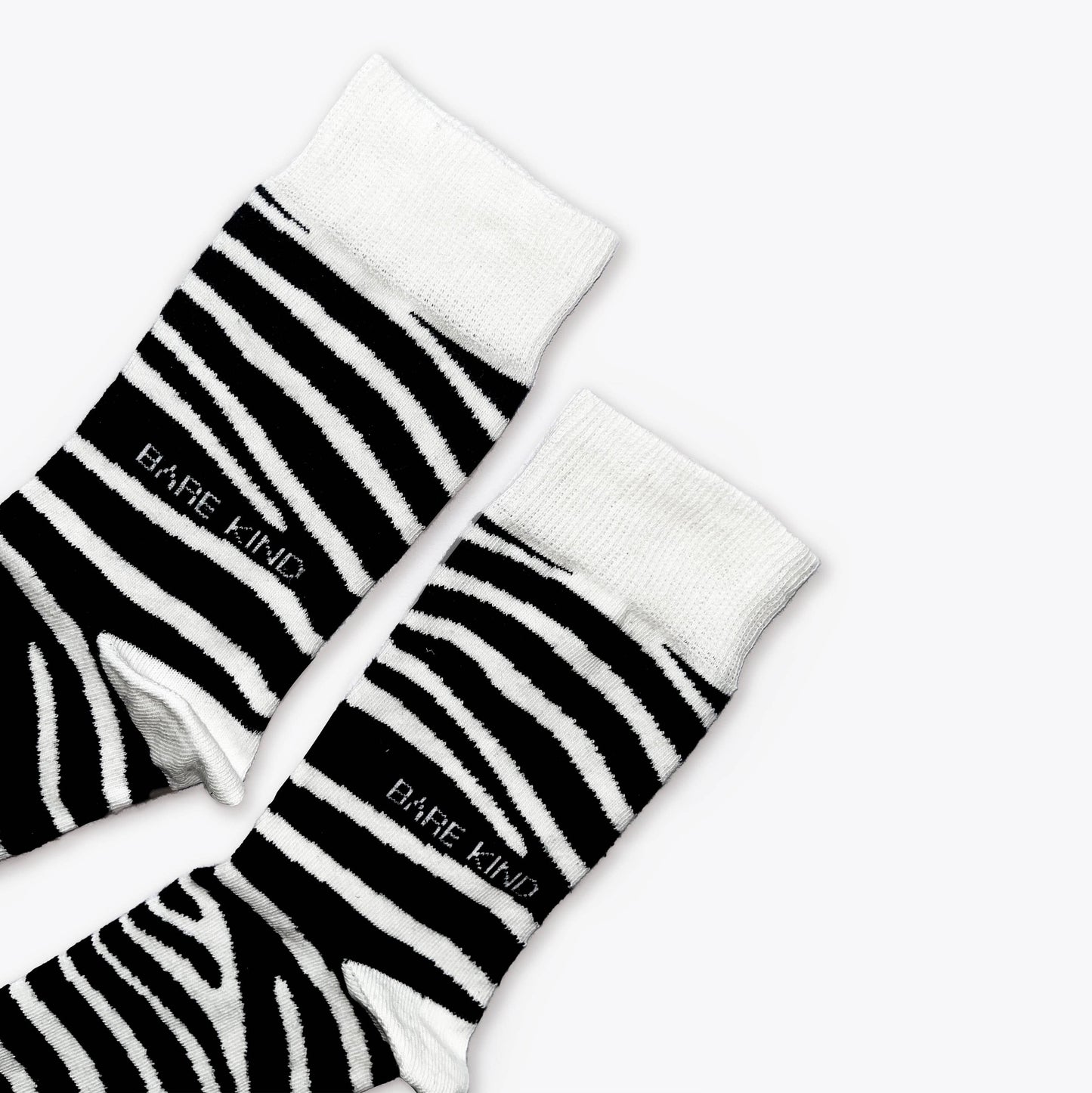Bare Kind - Zebra Print Socks | Bamboo Socks | Black Socks: UK Adult 4-7 / Single Pair