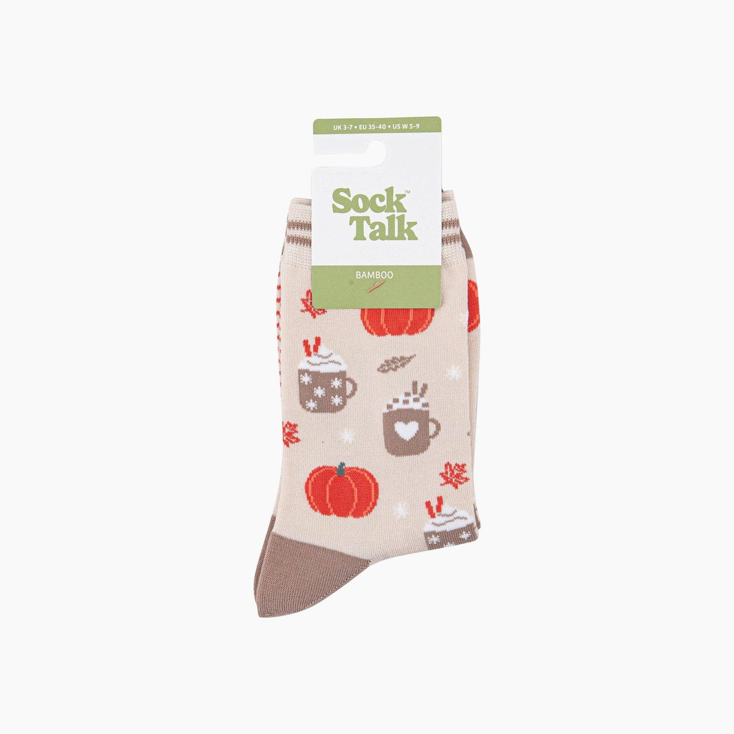 Pumpkin Spice Women's Bamboo Socks in Cream