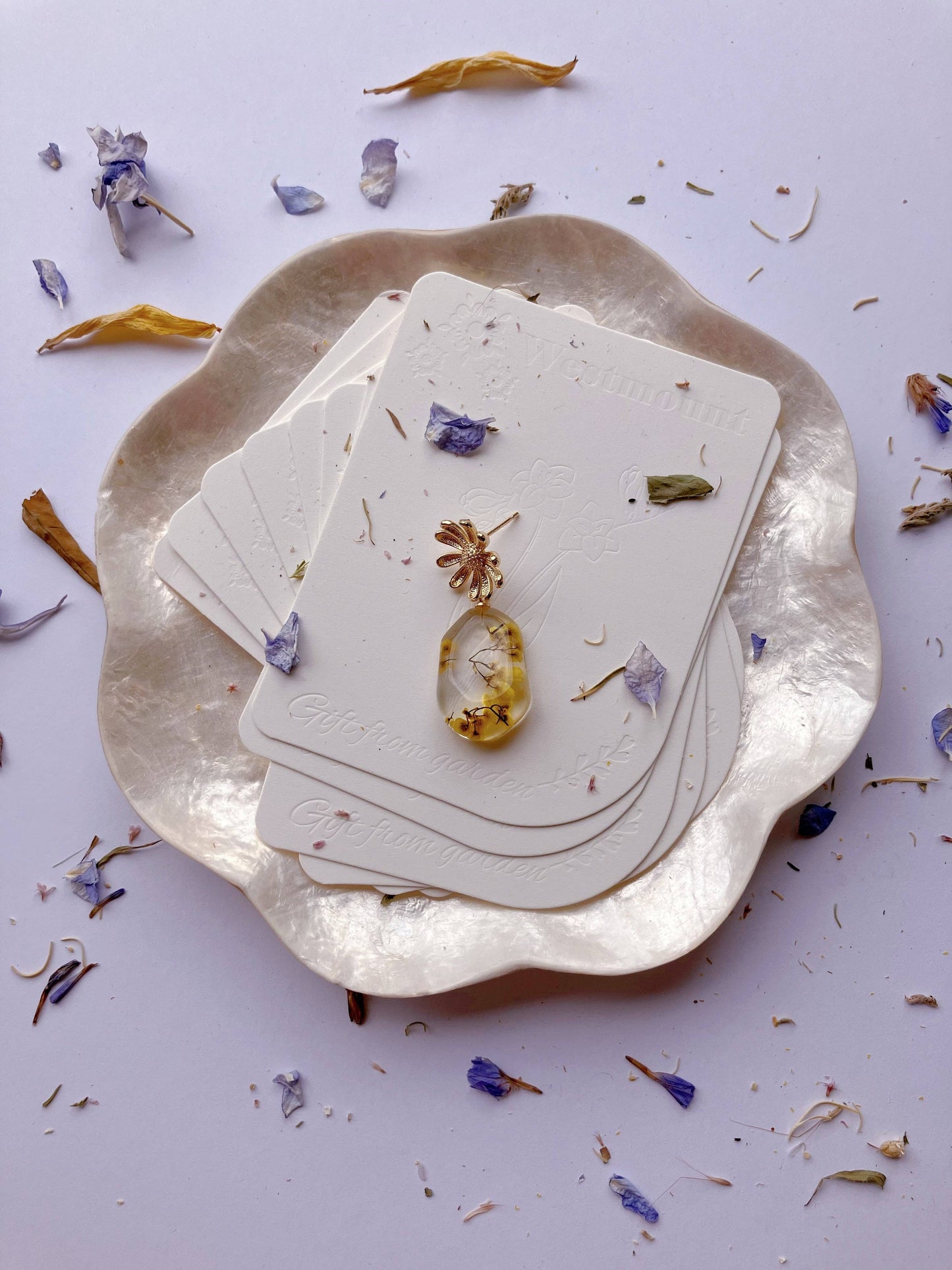 Westmount Art UK - Yellow Real Flowers Earrings-Gift from gardens 003