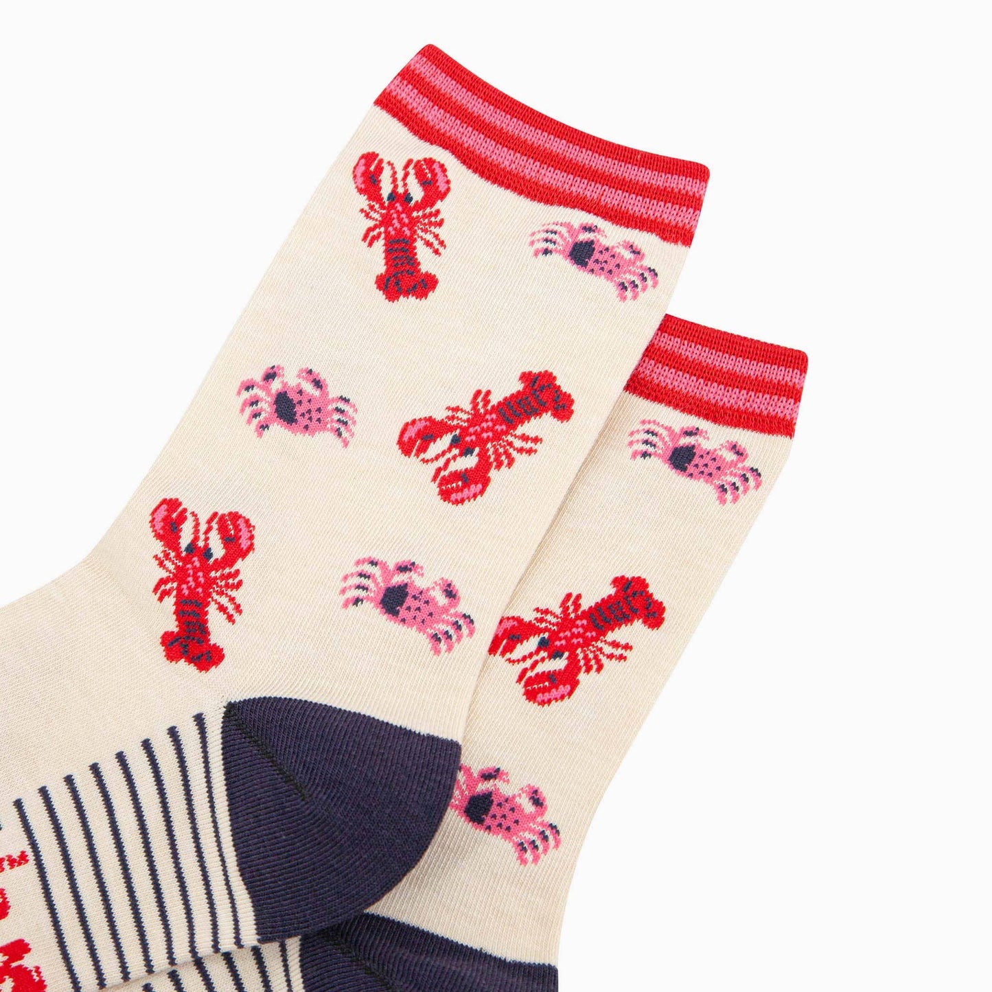 Lobster & Crab Bamboo Socks in Cream