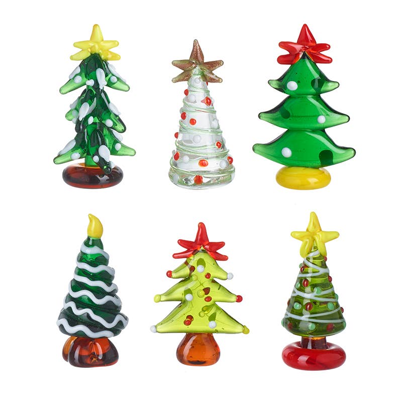 Christmas  -GLASS CHRISTMAS TREE  DECORATIONS (gT)