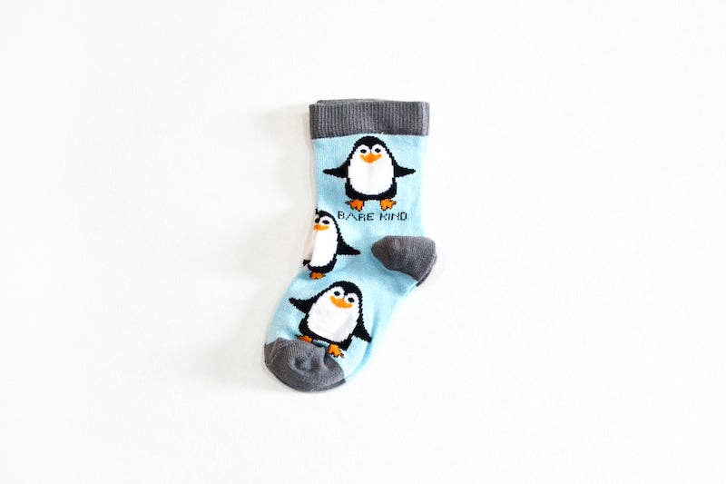 Penguin Socks | Kids Bamboo Socks | Aqua Socks | Cold Socks: Single Pair / Penguins / Age 9-12yrs | UK Size Kids 12-3