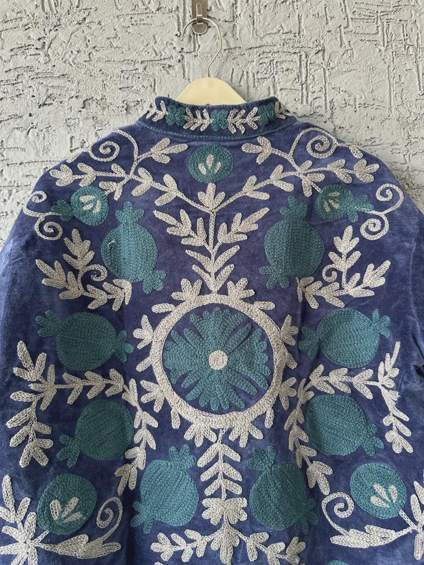 Boho Suzani Jackets, Hand Embroidered Cotton Velvet Quilted