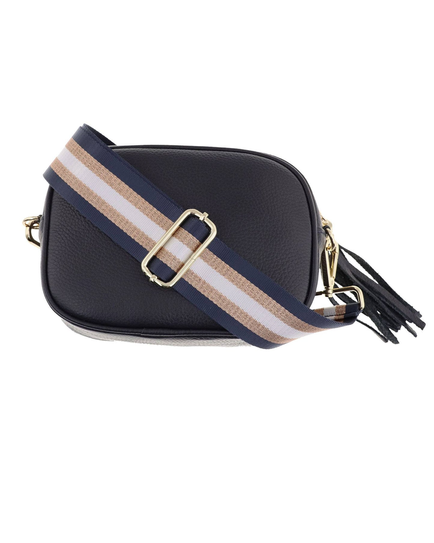 Cadenza Tassel Crossbody Leather Camera Bag: Sky Blue