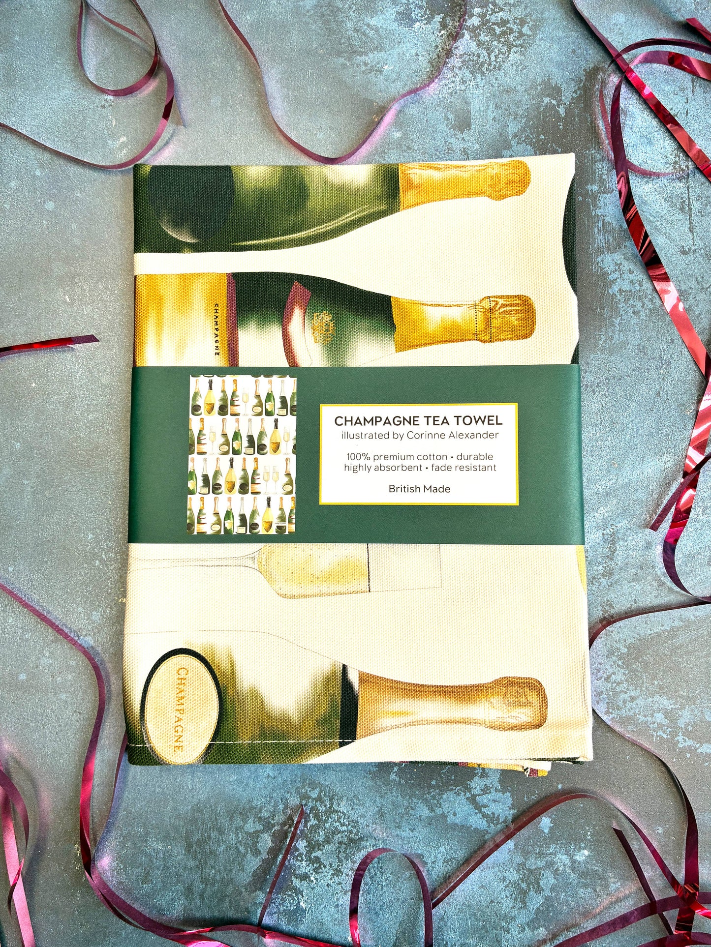 Champagne Tea Towel - 100% Cotton - Champagne Please
