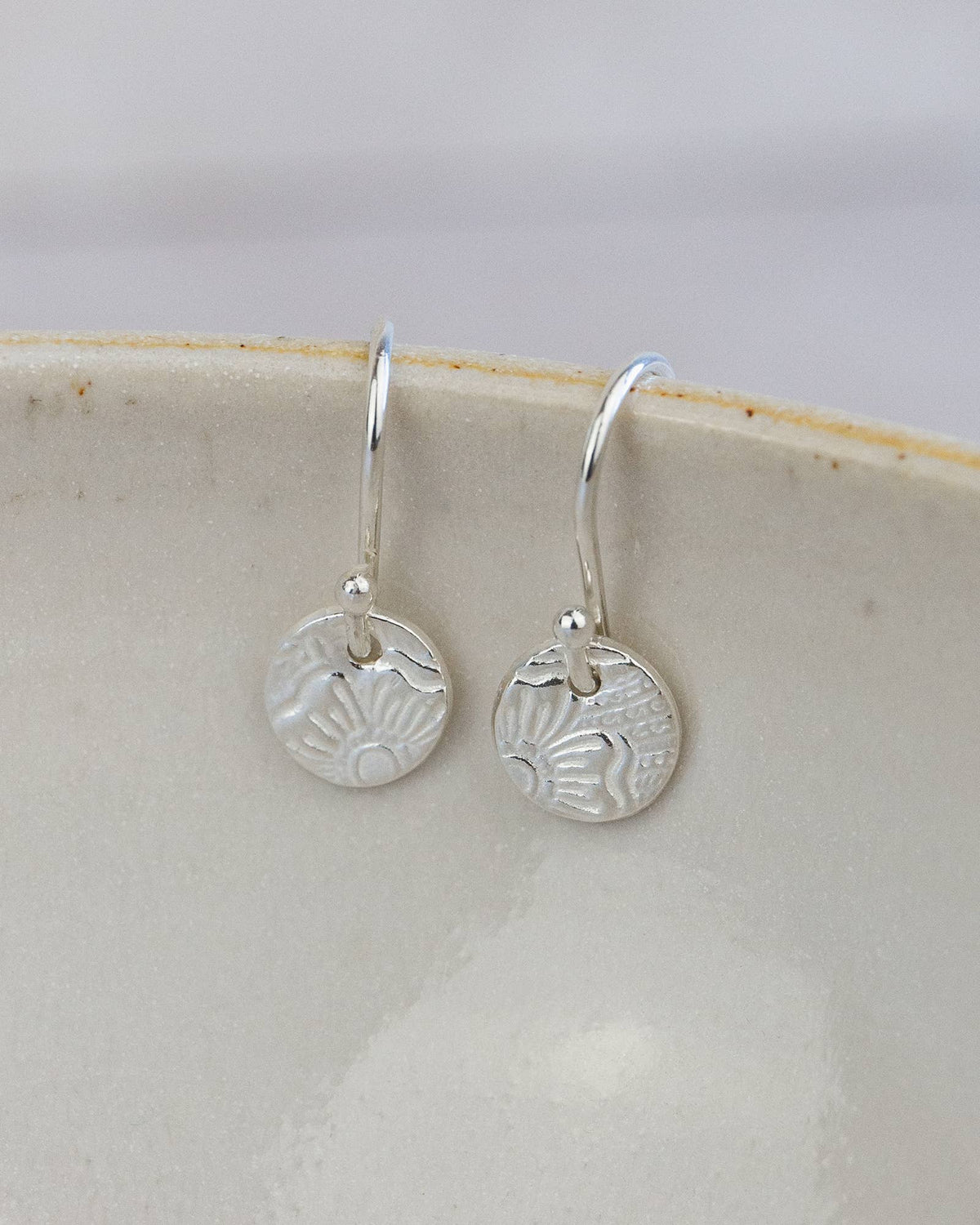 Lucy Kemp - Sterling Silver Mini Textured Earrings