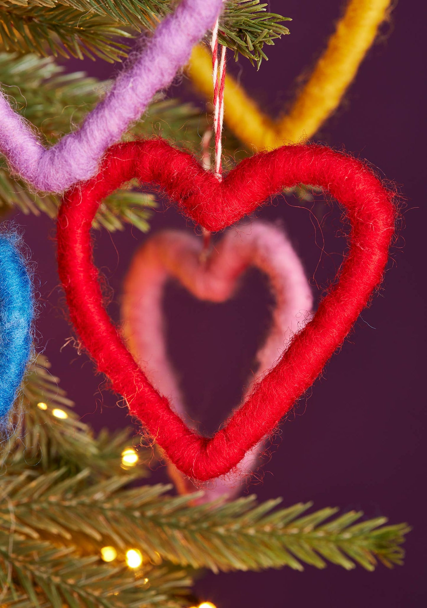 Namaste - Set of 6 Felt Heart Decorations