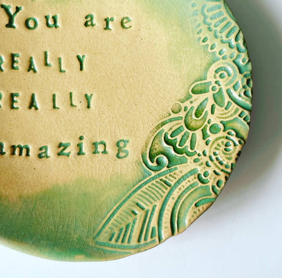 Ceramic Jewelry Dish, "You Are Amazing" Trinket Dish