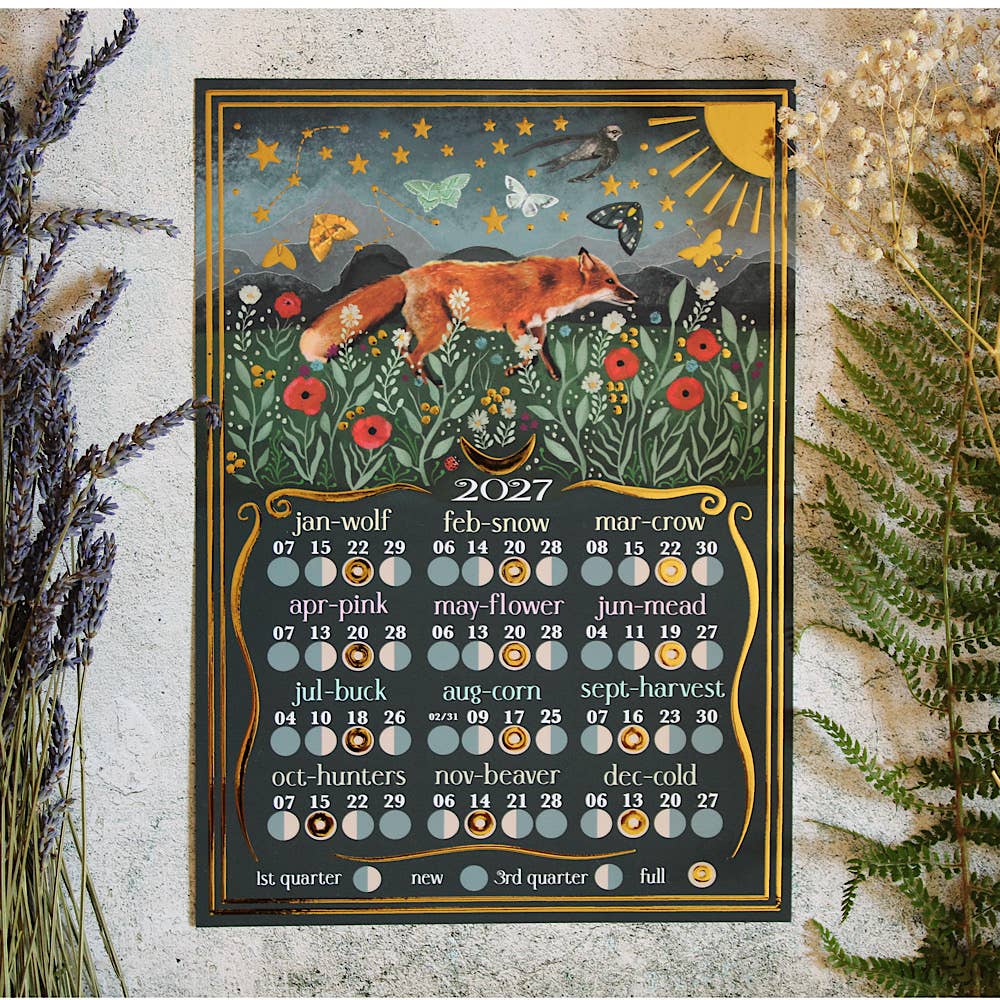 Glitter & Earth - A4 moon calendar 2027