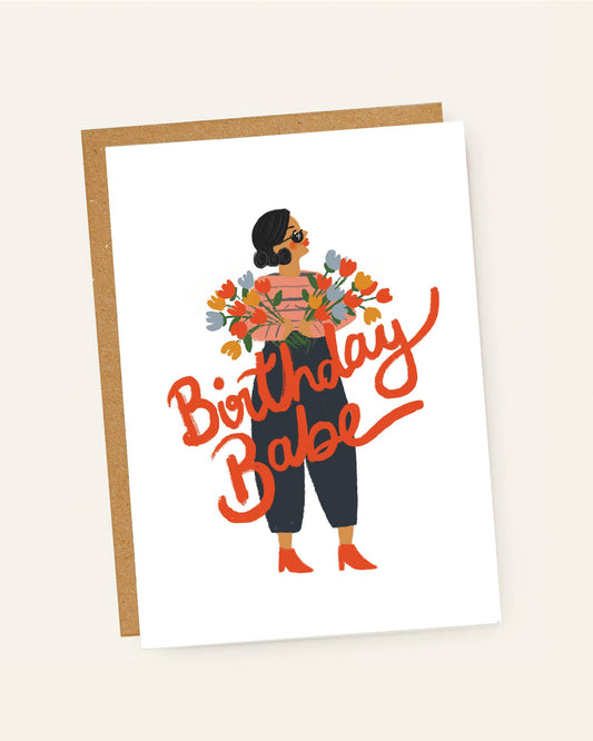 Red Chic Birthday Babe - Birthday Card - Her