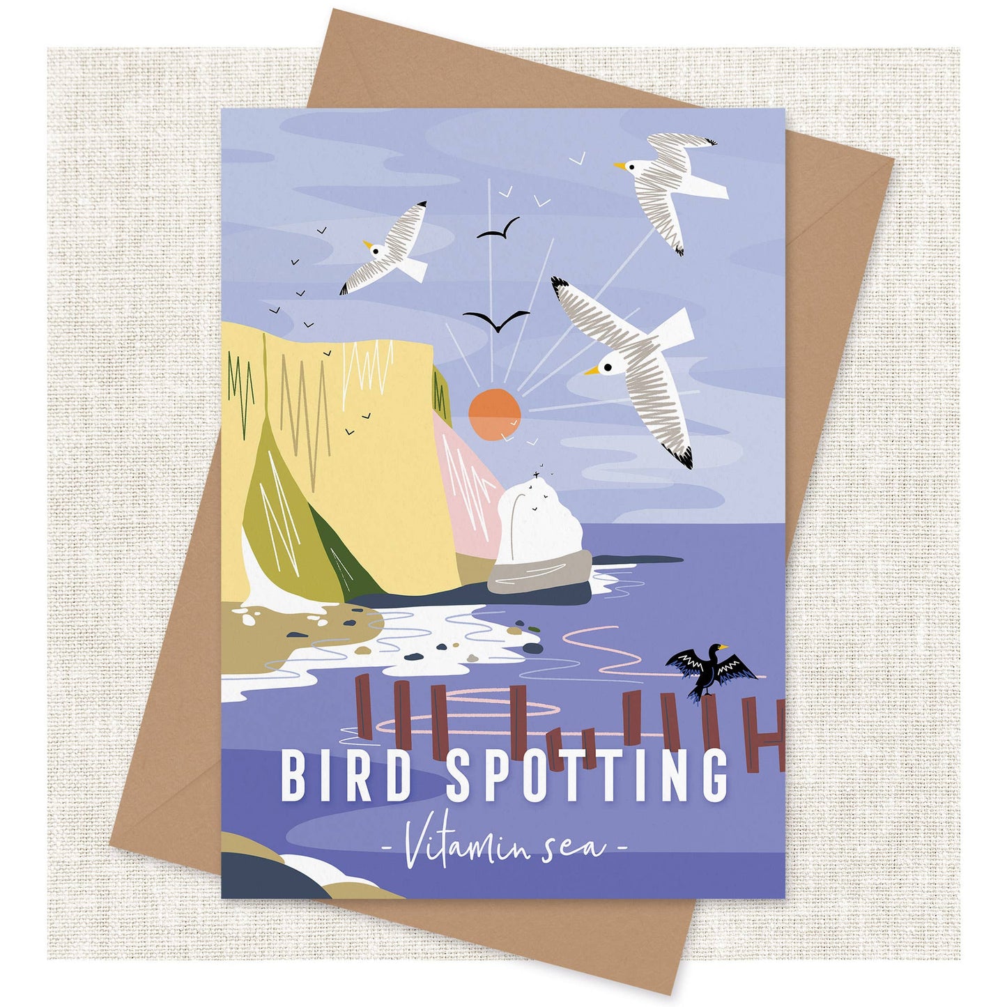 Onneke - Bird spotting Coastal greeting card seaside card vitamin sea