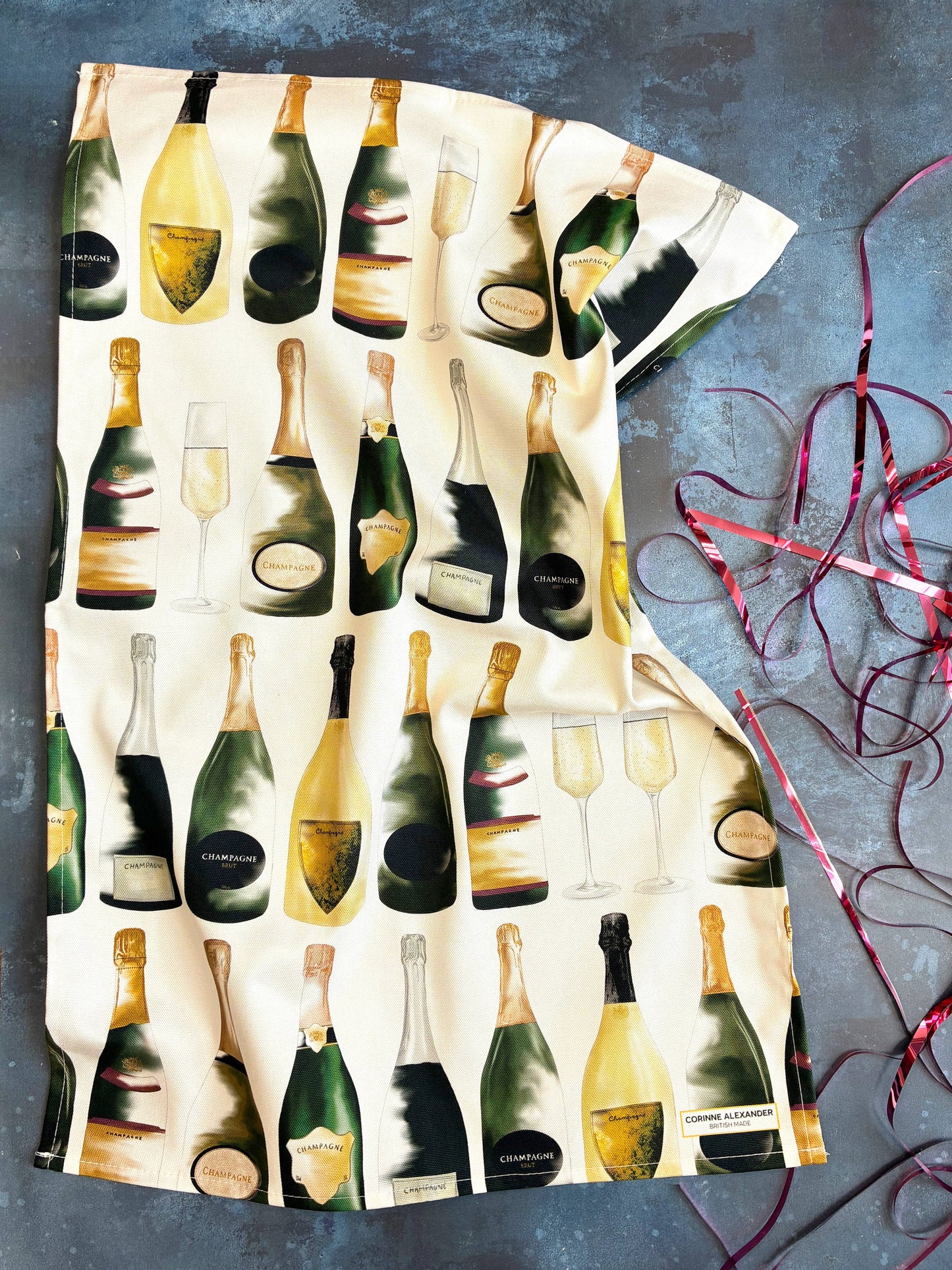 Champagne Tea Towel - 100% Cotton - Champagne Please