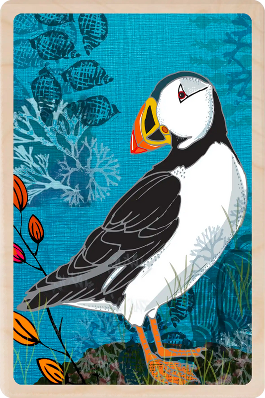 The Wooden Postcard Company - Puffin - Eco-friendly card