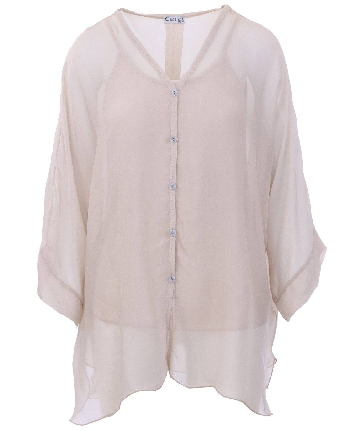 Cadenza - Silk Blend Two Piece Shirt: One Size