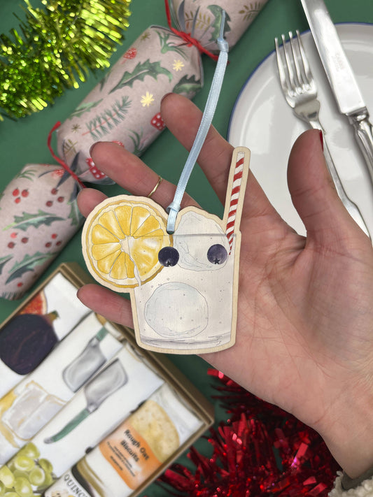 Wooden Christmas Ornament | Gin & Tonic Design