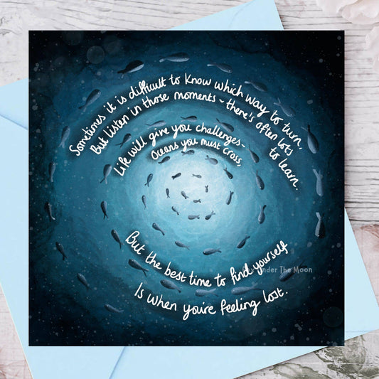 'Oceans' - Foiled Greeting Card by Fox Under The Moon