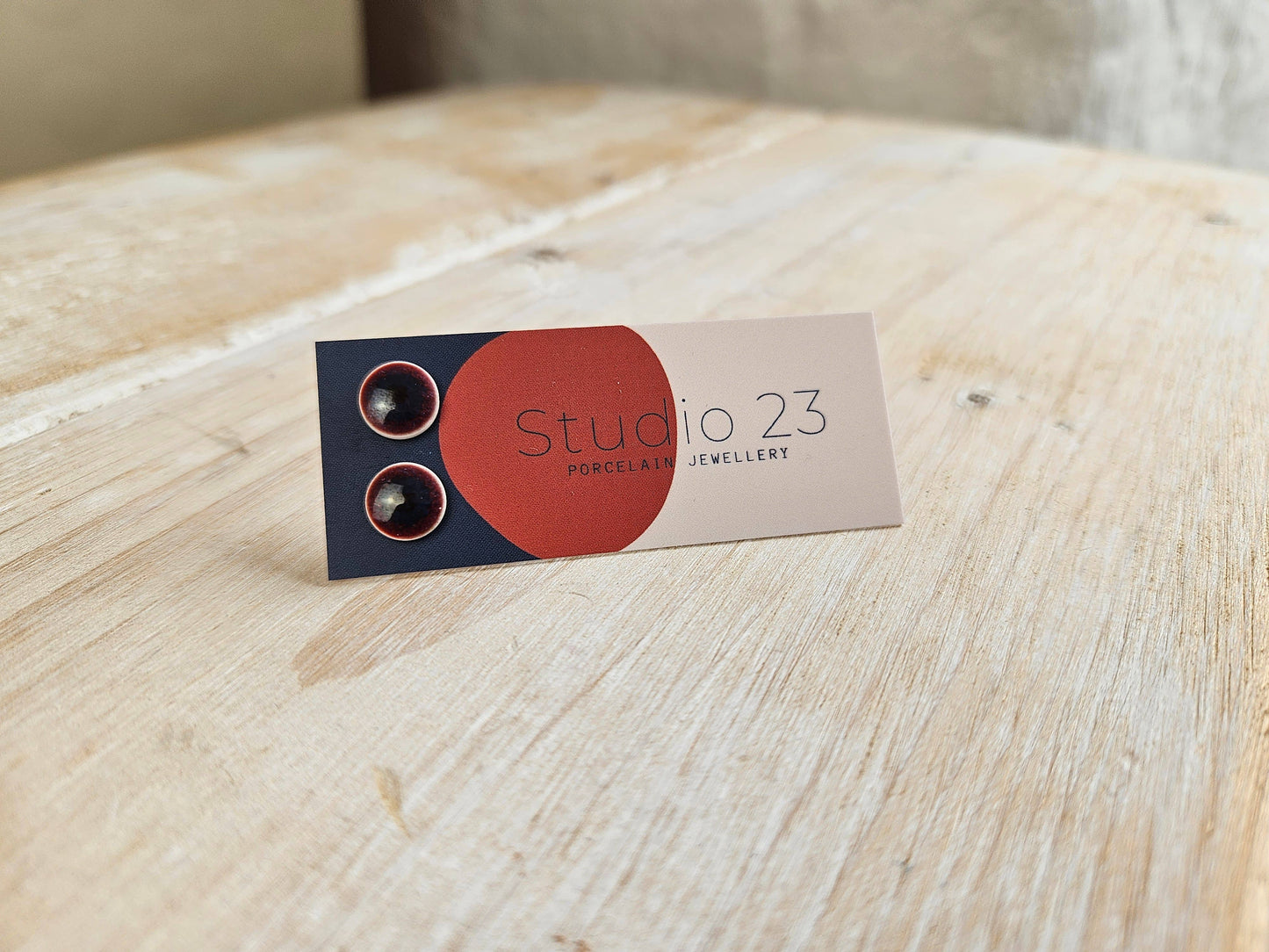 Studio 23 Ceramics - Stud Circle Earring Pair
