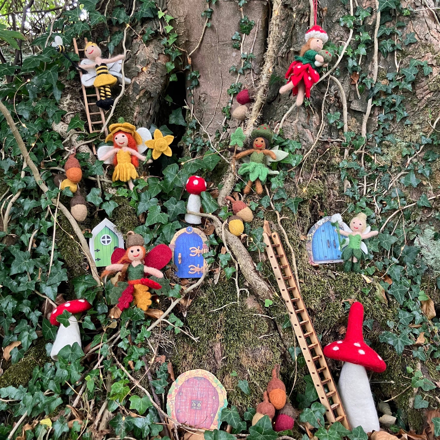 Handmade Felt Daffodil Fairy Hanging Decoration