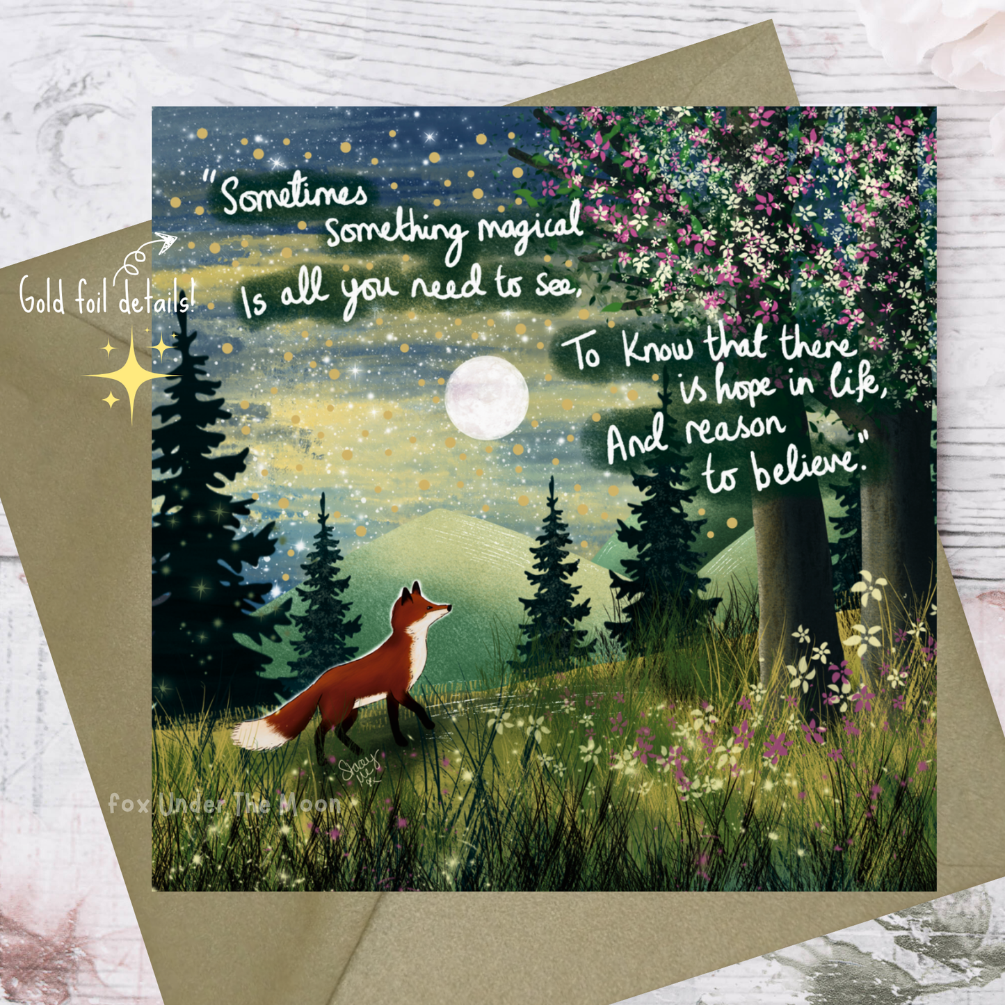 'Magical' - Greeting Card From Fox Under The Moon