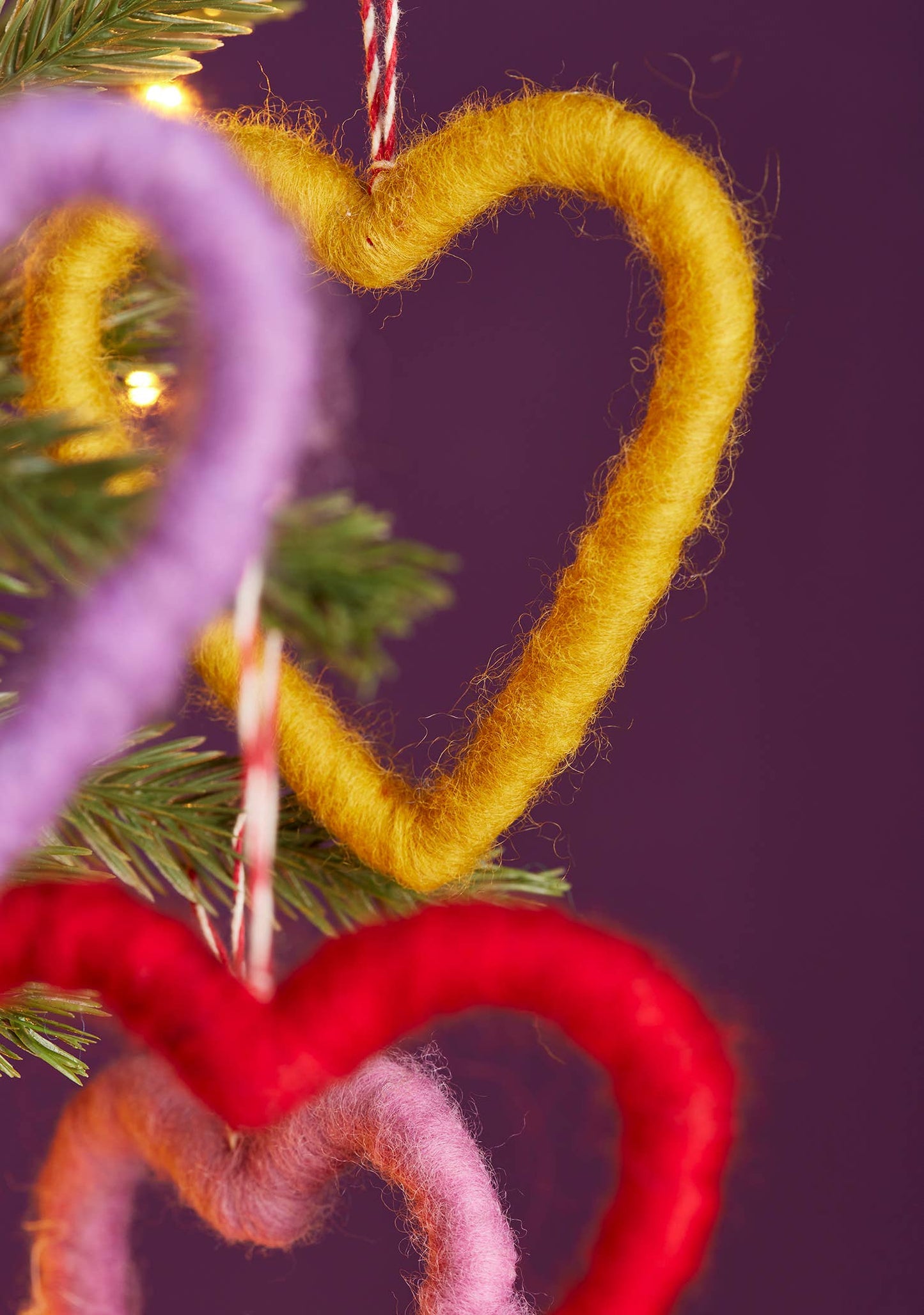 Namaste - Set of 6 Felt Heart Decorations